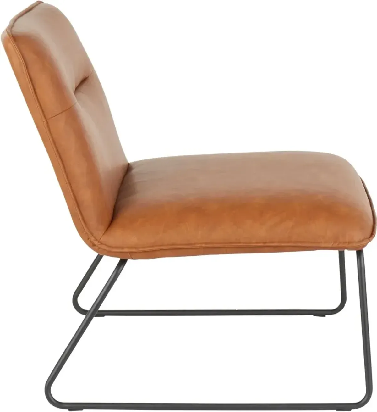 Casper Industrial Camel Faux Leather Accent Chair