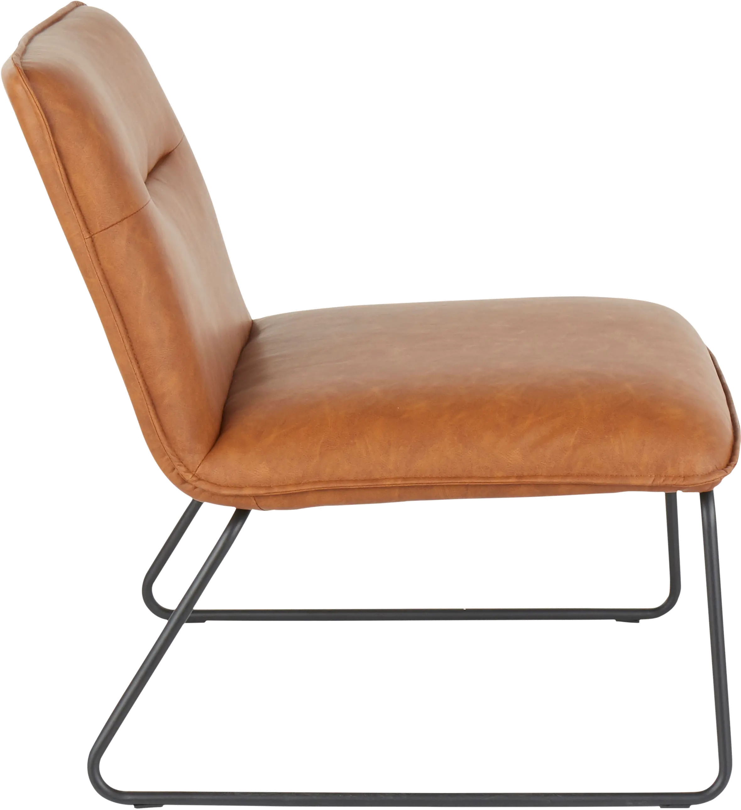 Casper Industrial Camel Faux Leather Accent Chair