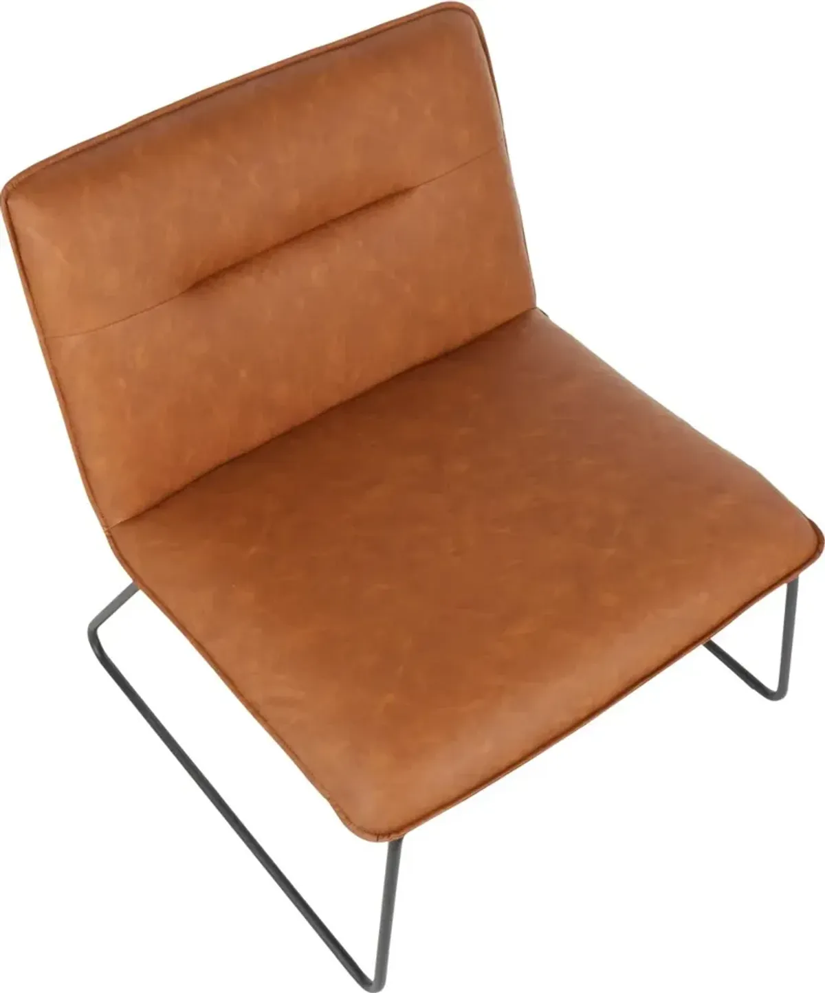 Casper Industrial Camel Faux Leather Accent Chair