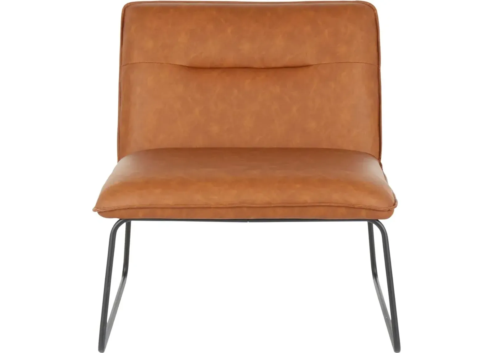 Casper Industrial Camel Faux Leather Accent Chair