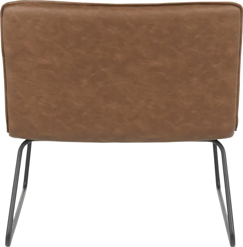 Casper Industrial Espresso Brown Faux Leather Accent Chair