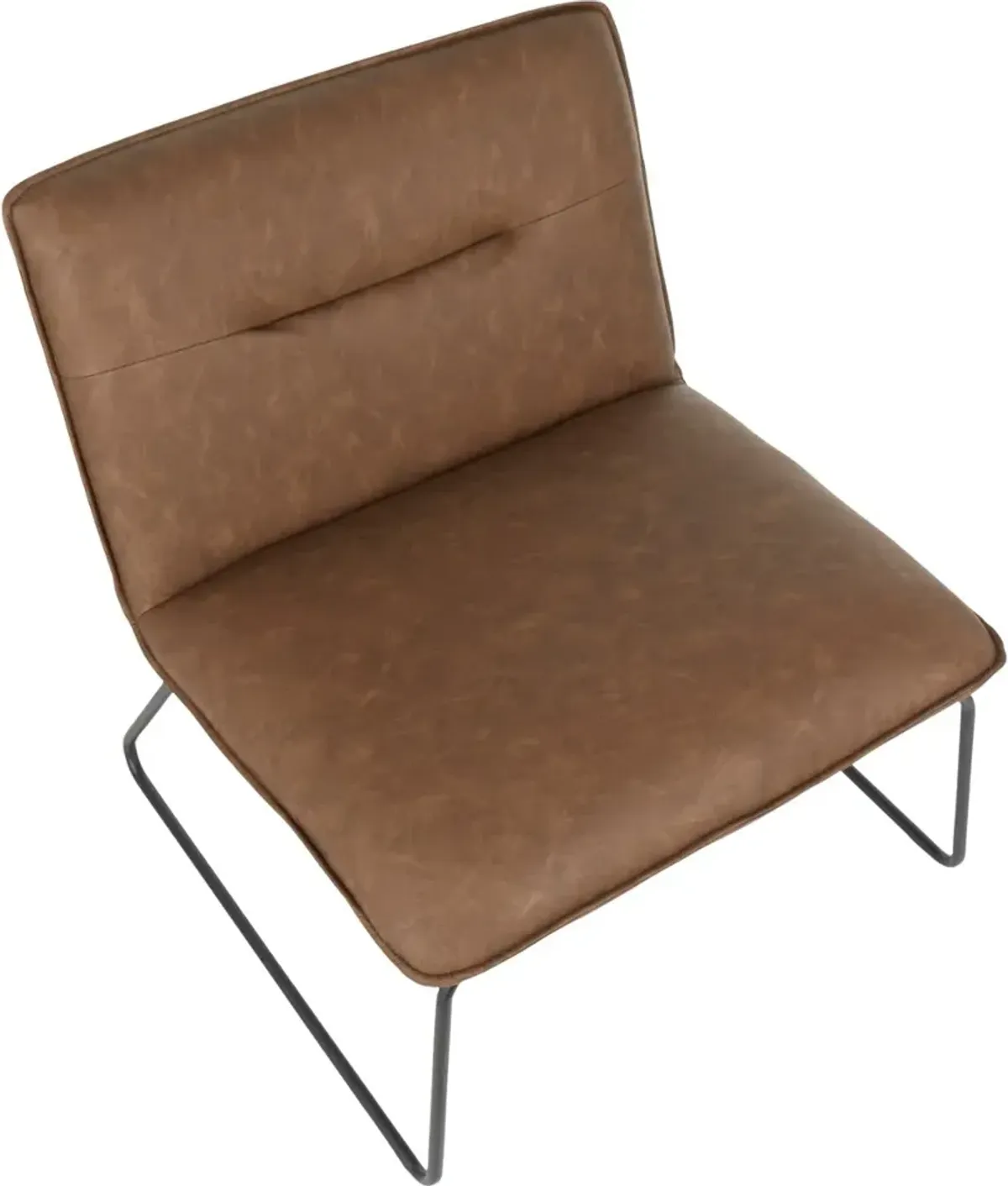 Casper Industrial Espresso Brown Faux Leather Accent Chair