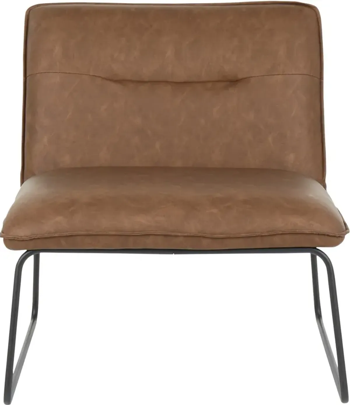 Casper Industrial Espresso Brown Faux Leather Accent Chair