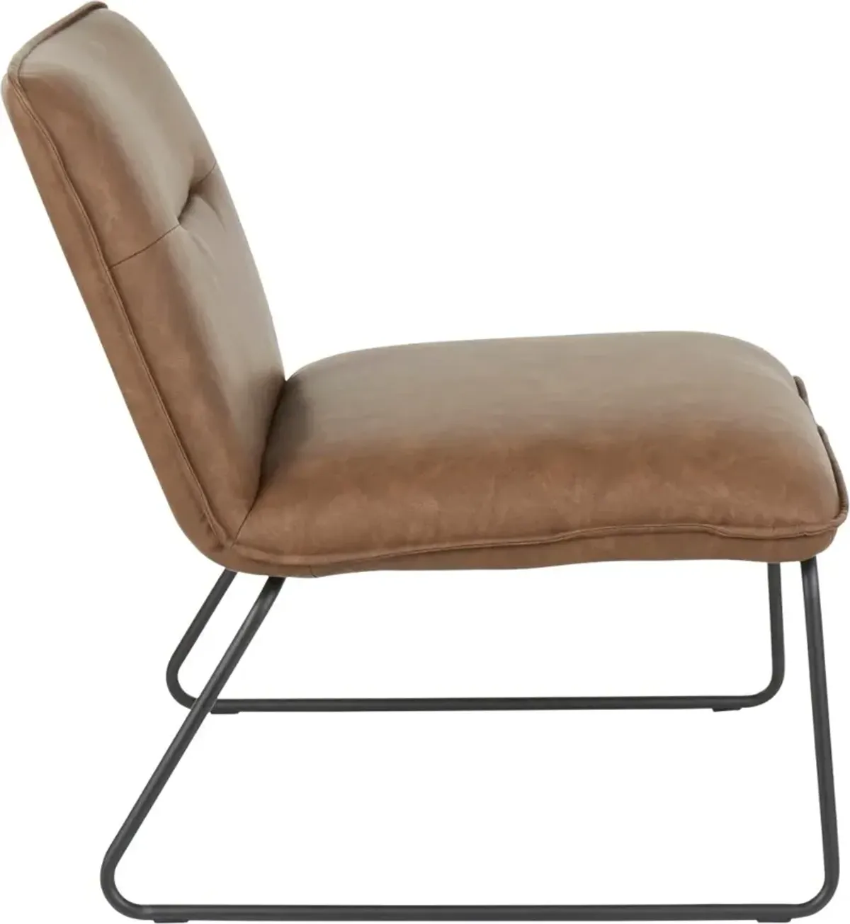 Casper Industrial Espresso Brown Faux Leather Accent Chair