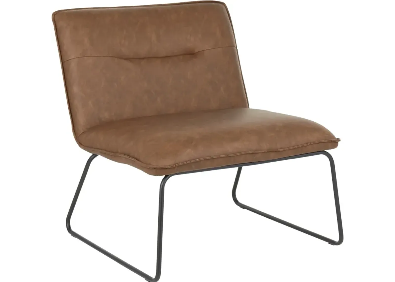 Casper Industrial Espresso Brown Faux Leather Accent Chair