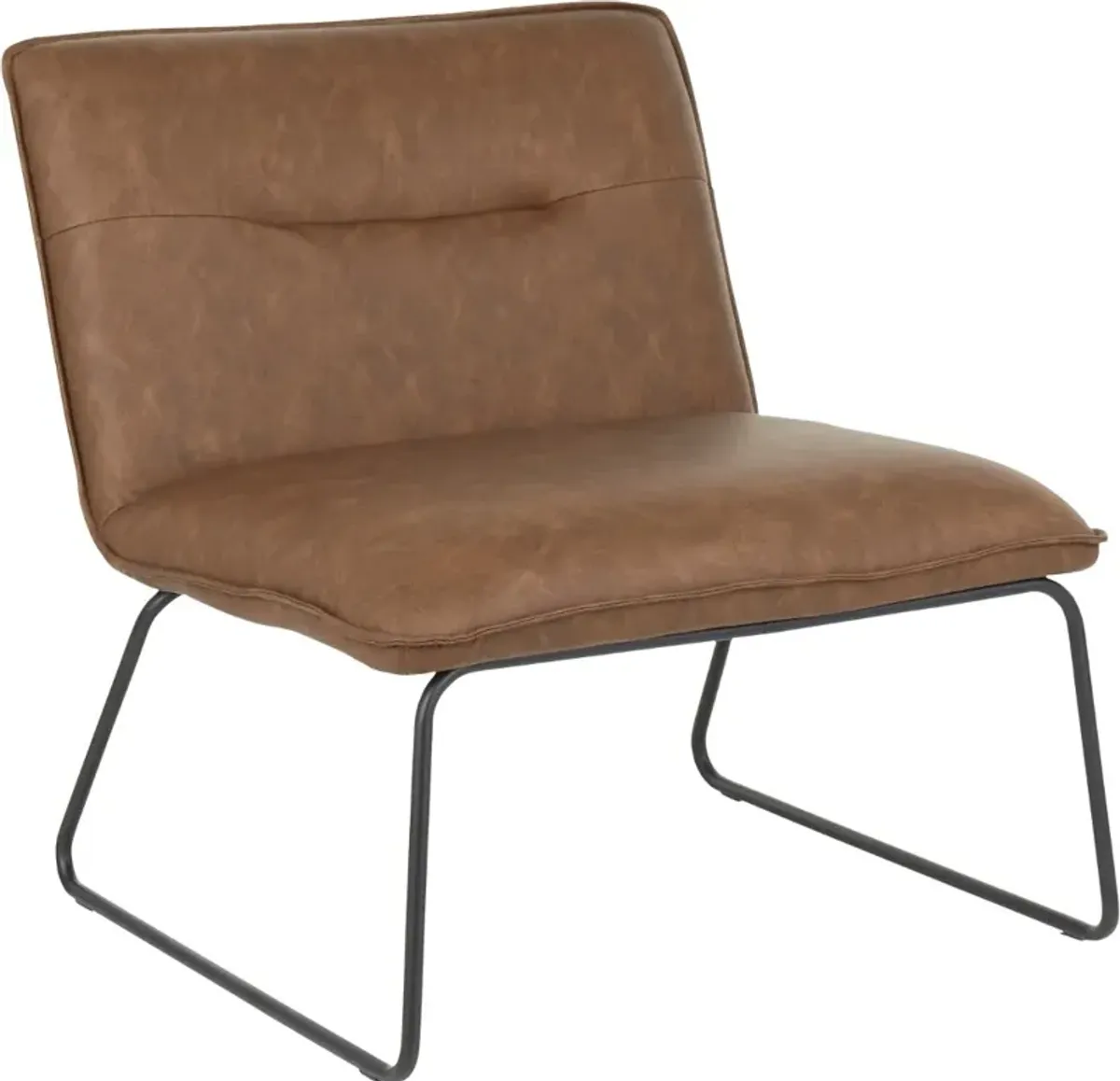 Casper Industrial Espresso Brown Faux Leather Accent Chair