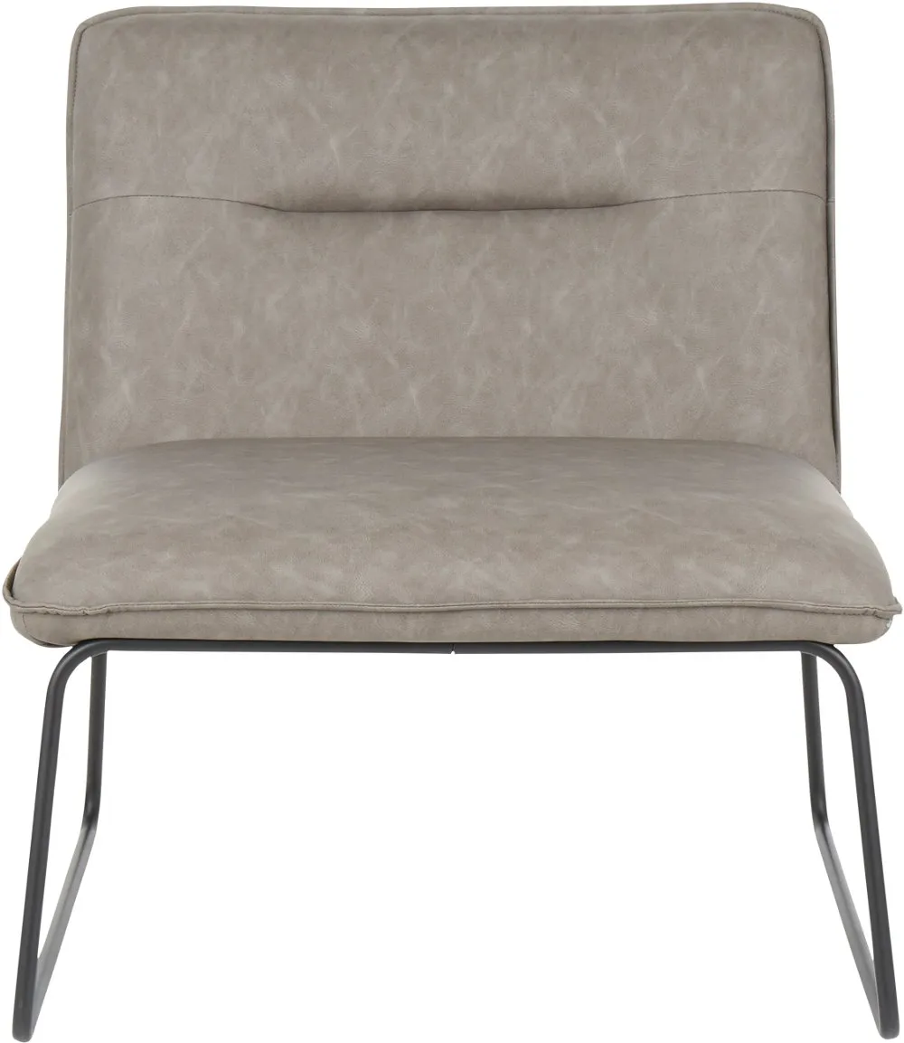 Casper Industrial Gray Faux Leather Accent Chair