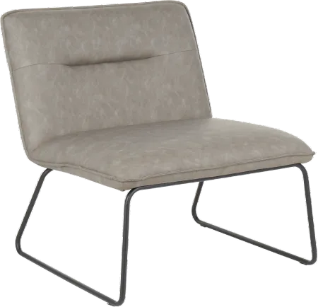 Casper Industrial Gray Faux Leather Accent Chair