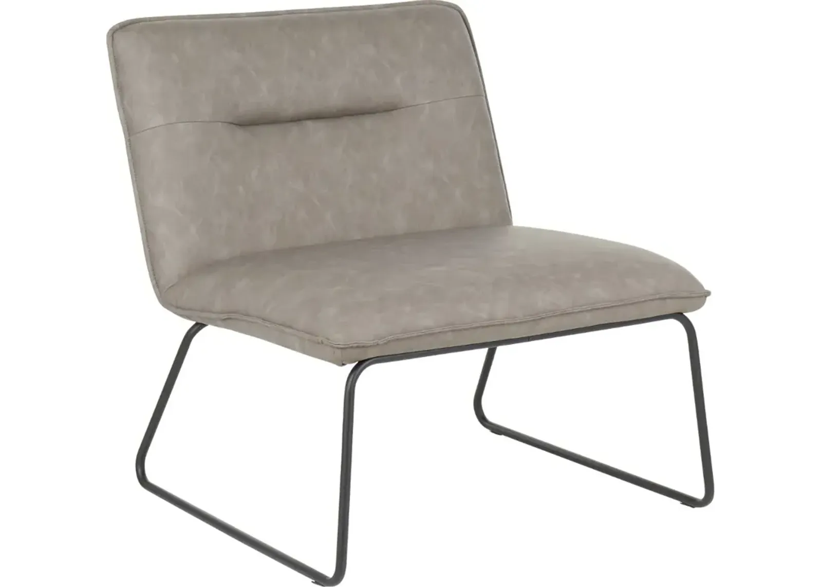 Casper Industrial Gray Faux Leather Accent Chair