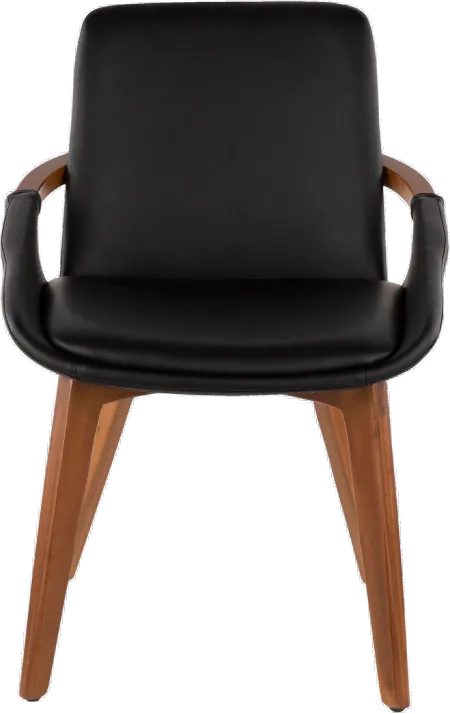 Cosmo Black Faux Leather Dining Arm Chair