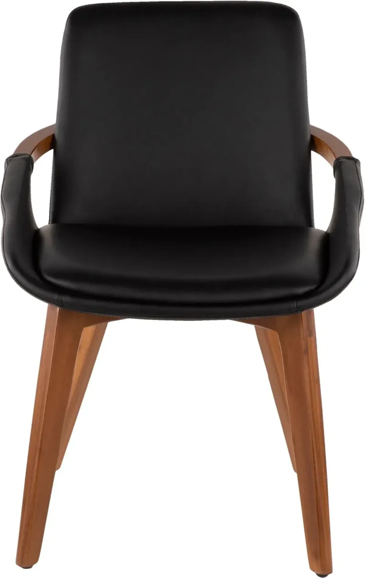 Cosmo Black Faux Leather Dining Arm Chair