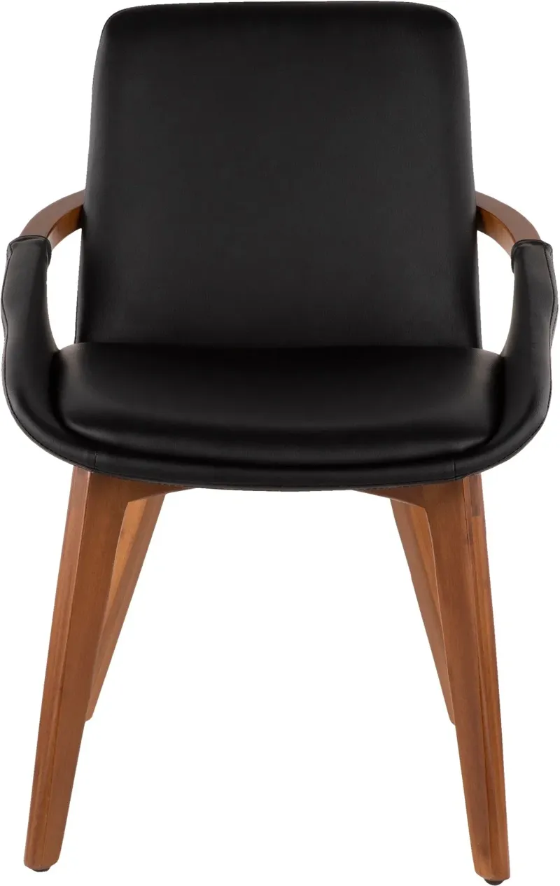 Cosmo Black Faux Leather Dining Arm Chair