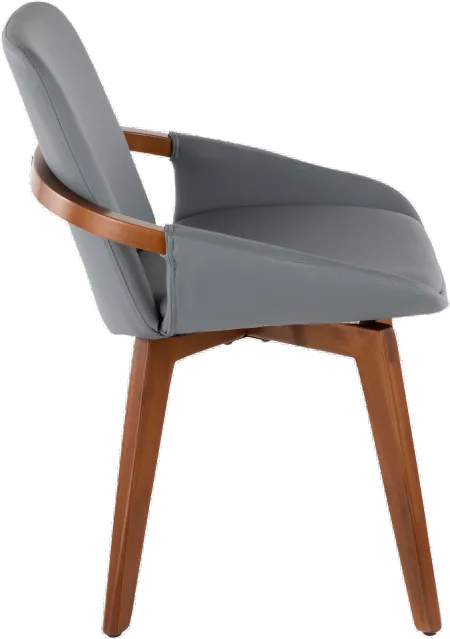 Cosmo Gray Faux Leather Dining Arm Chair