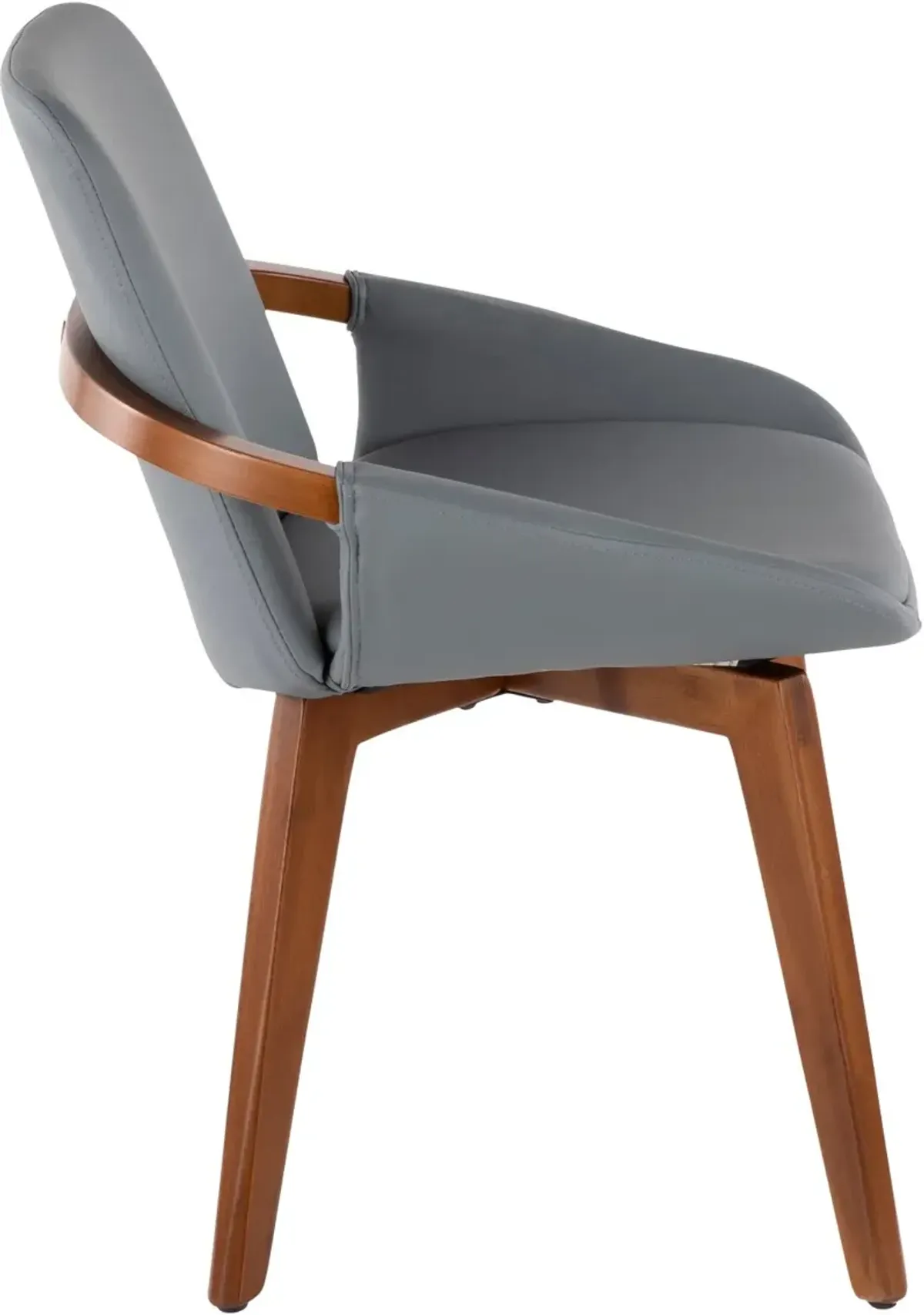 Cosmo Gray Faux Leather Dining Arm Chair