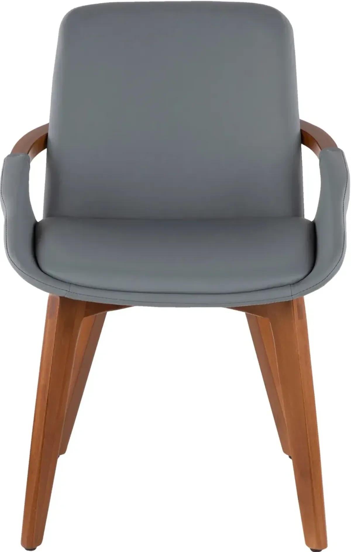 Cosmo Gray Faux Leather Dining Arm Chair