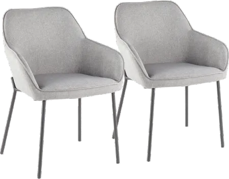 Contemporary Gray and Black Dining Room Chair (Set of 2) - Daniella