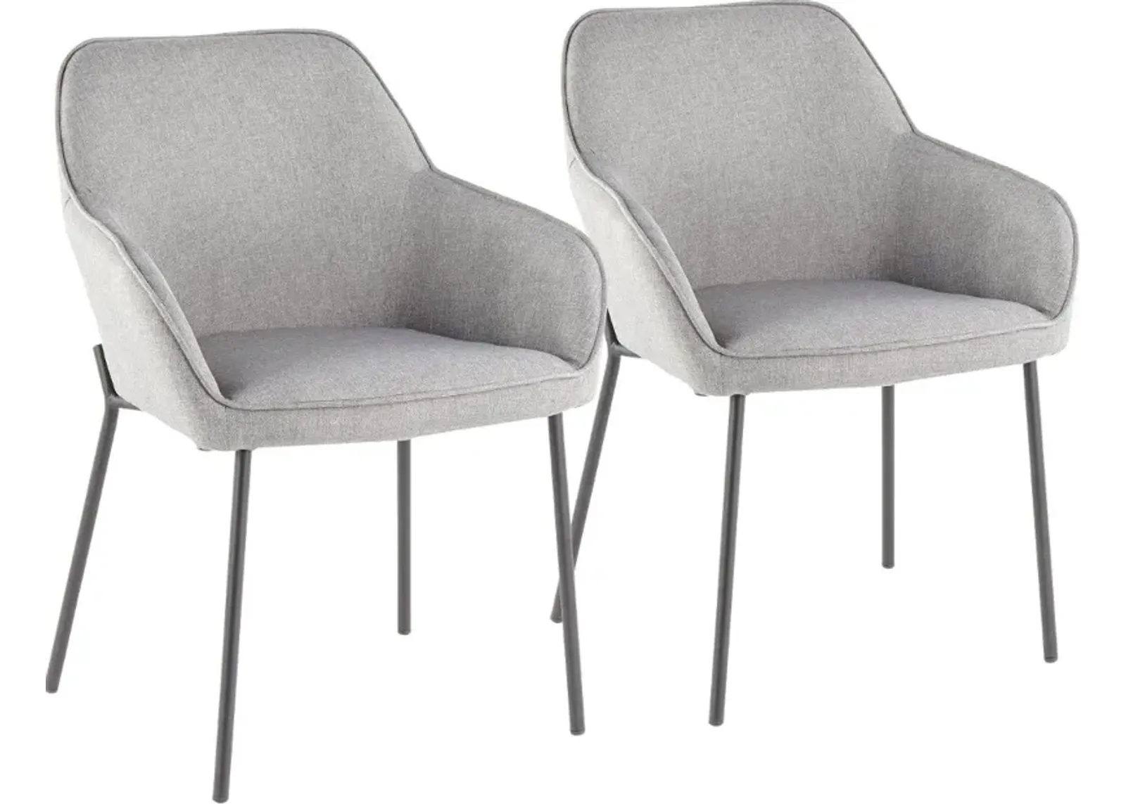 Contemporary Gray and Black Dining Room Chair (Set of 2) - Daniella