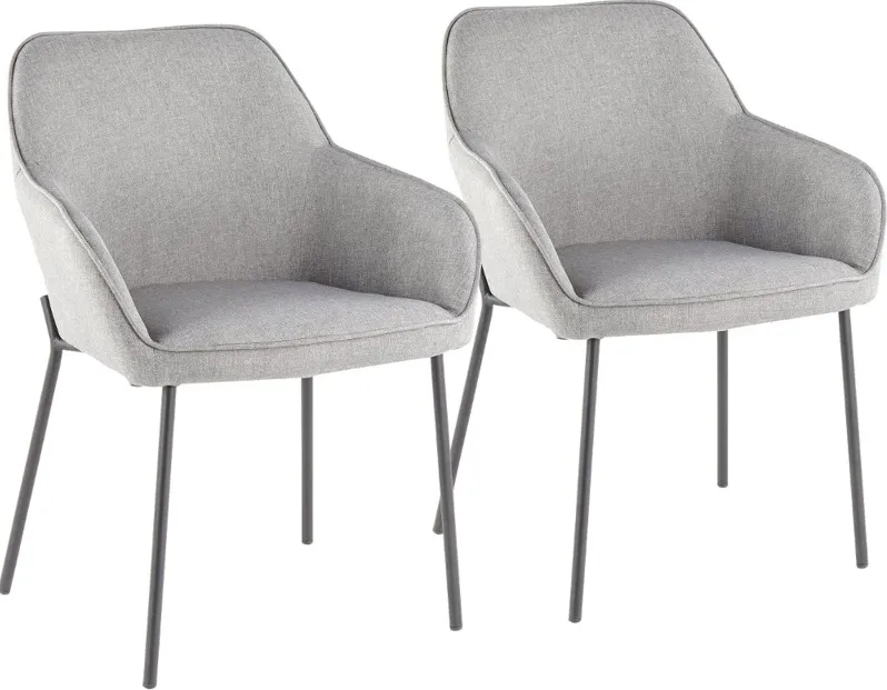 Contemporary Gray and Black Dining Room Chair (Set of 2) - Daniella