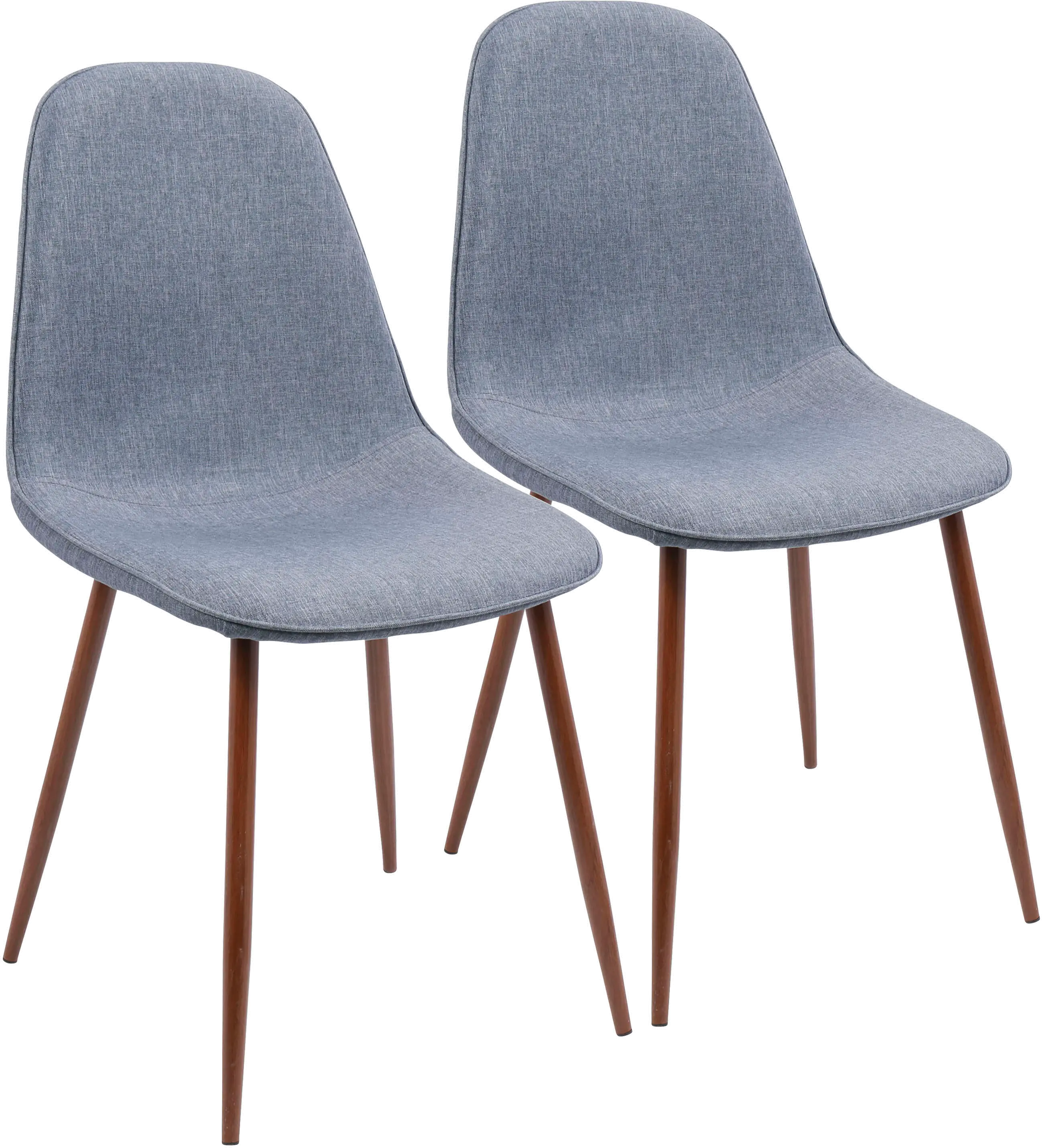 Mid Century Blue Dining Room Chair (Set of 2) Pebble