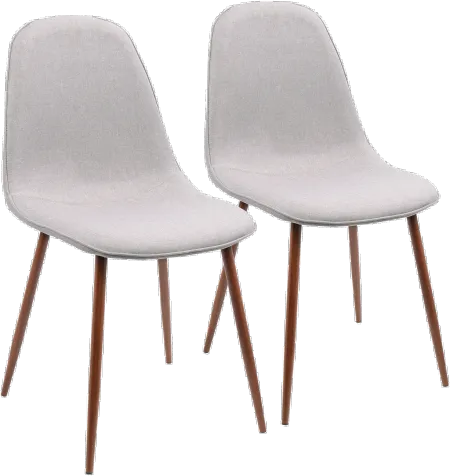 Mid Century Light Gray Dining Room Chair (Set of 2) - Pebble