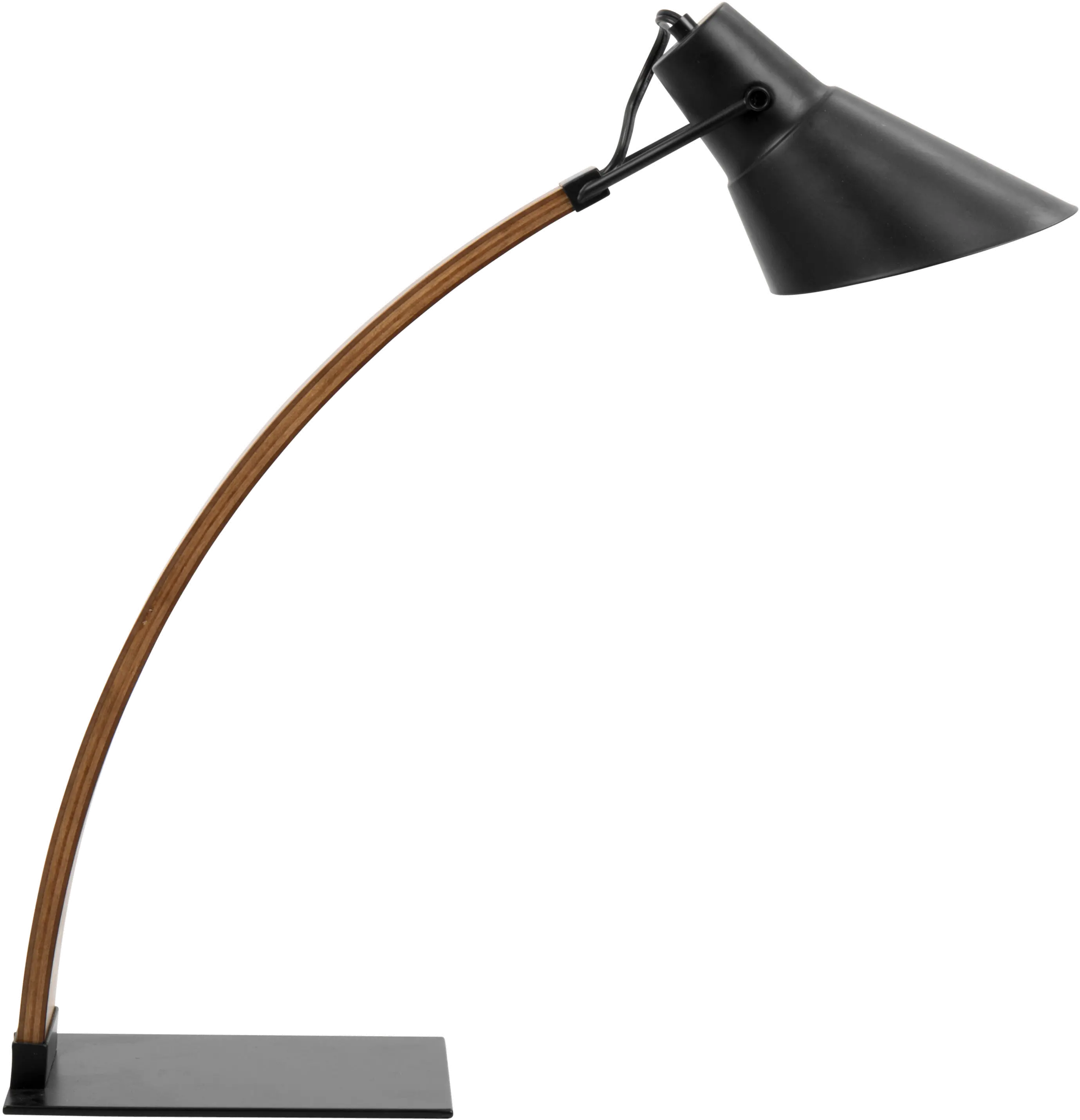 Mid Century Modern Walnut and Black Table Lamp