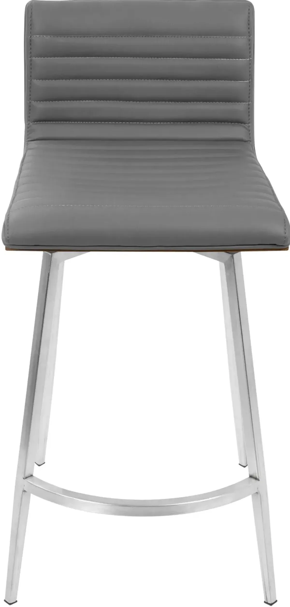 Contemporary Gray Swivel Counter Height Stool (Set of 2) - Mason