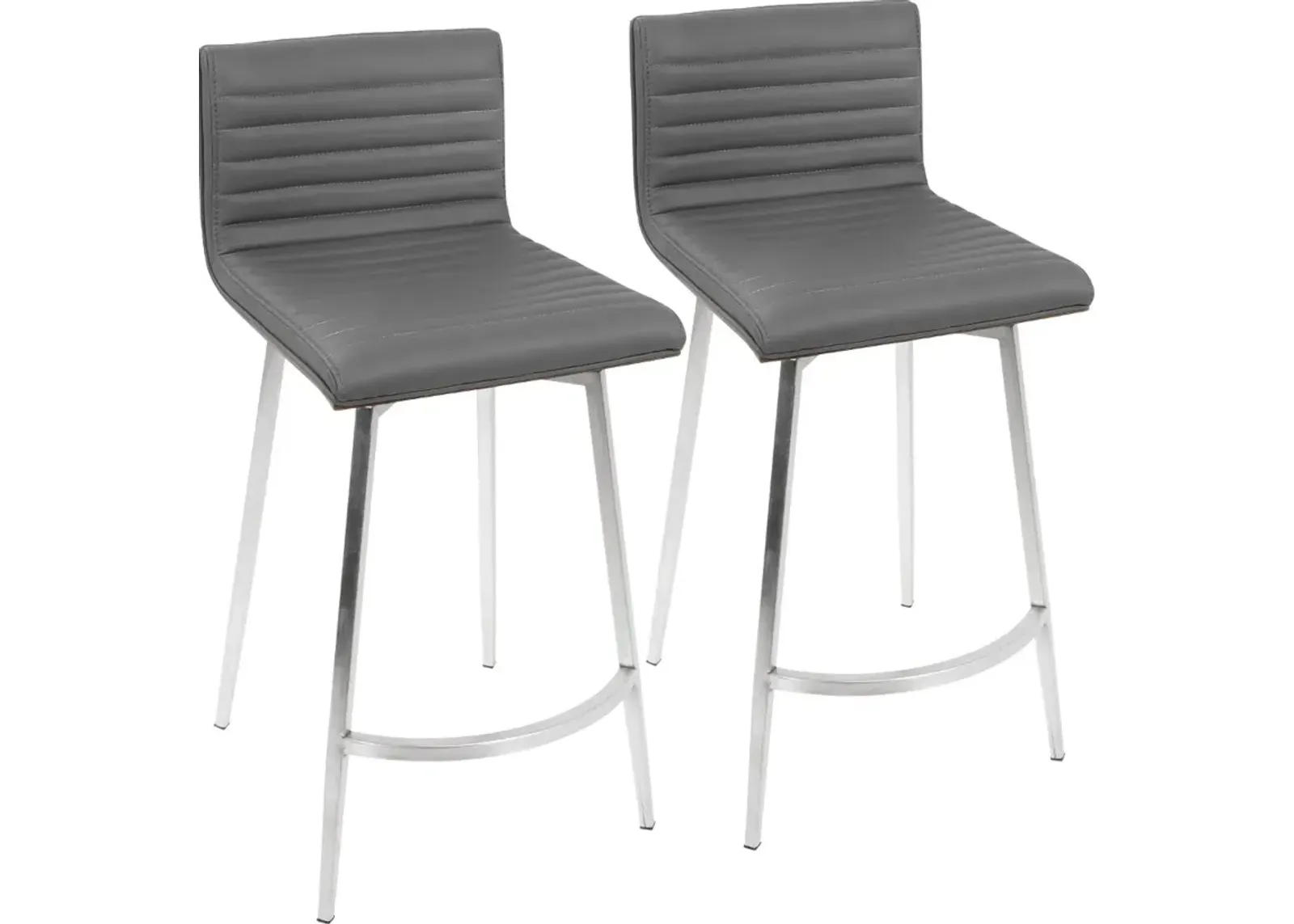 Contemporary Gray Swivel Counter Height Stool (Set of 2) - Mason