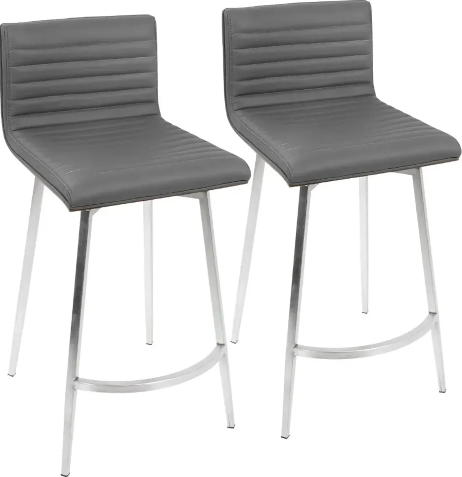 Contemporary Gray Swivel Counter Height Stool (Set of 2) - Mason