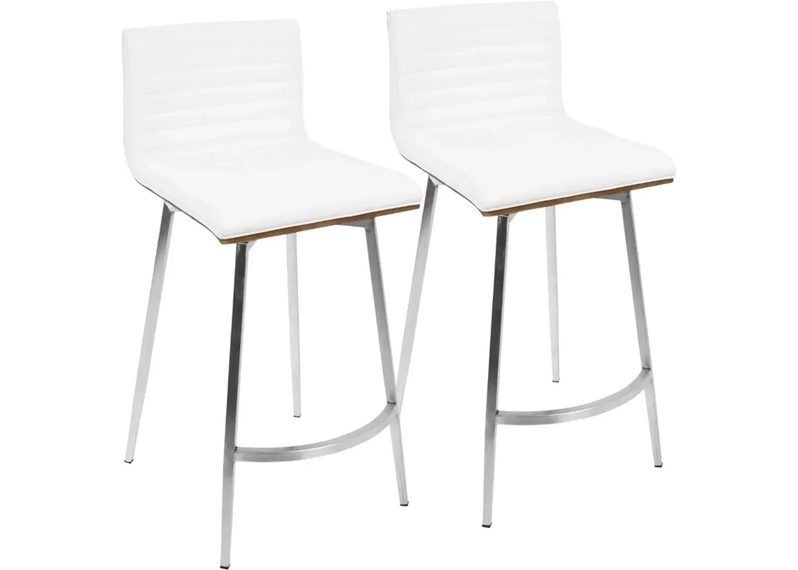 Contemporary White Swivel Counter Height Stool (Set of 2) - Mason