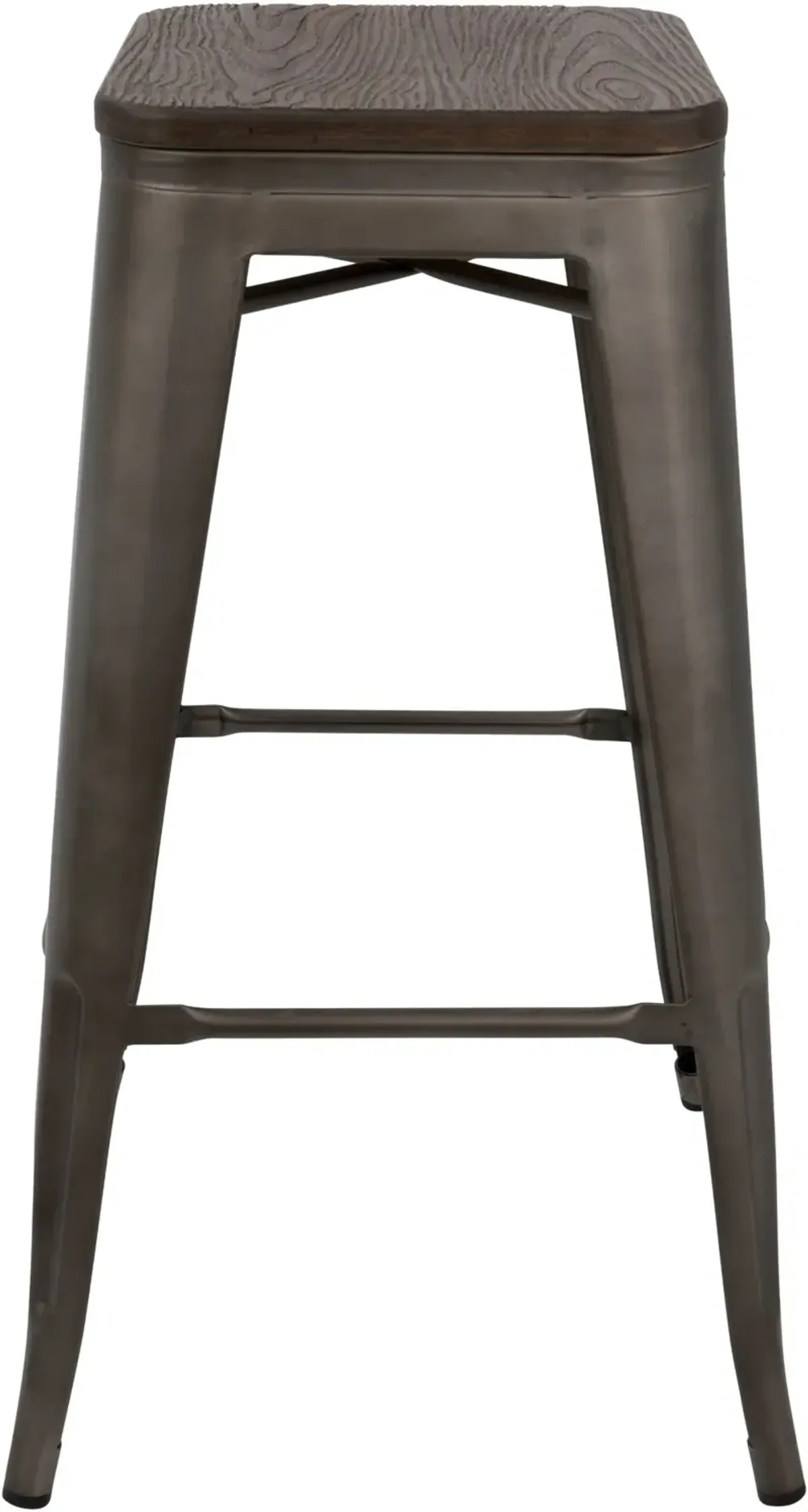 Oregon Espresso Metal Stackable Bar Stool, Set of 2