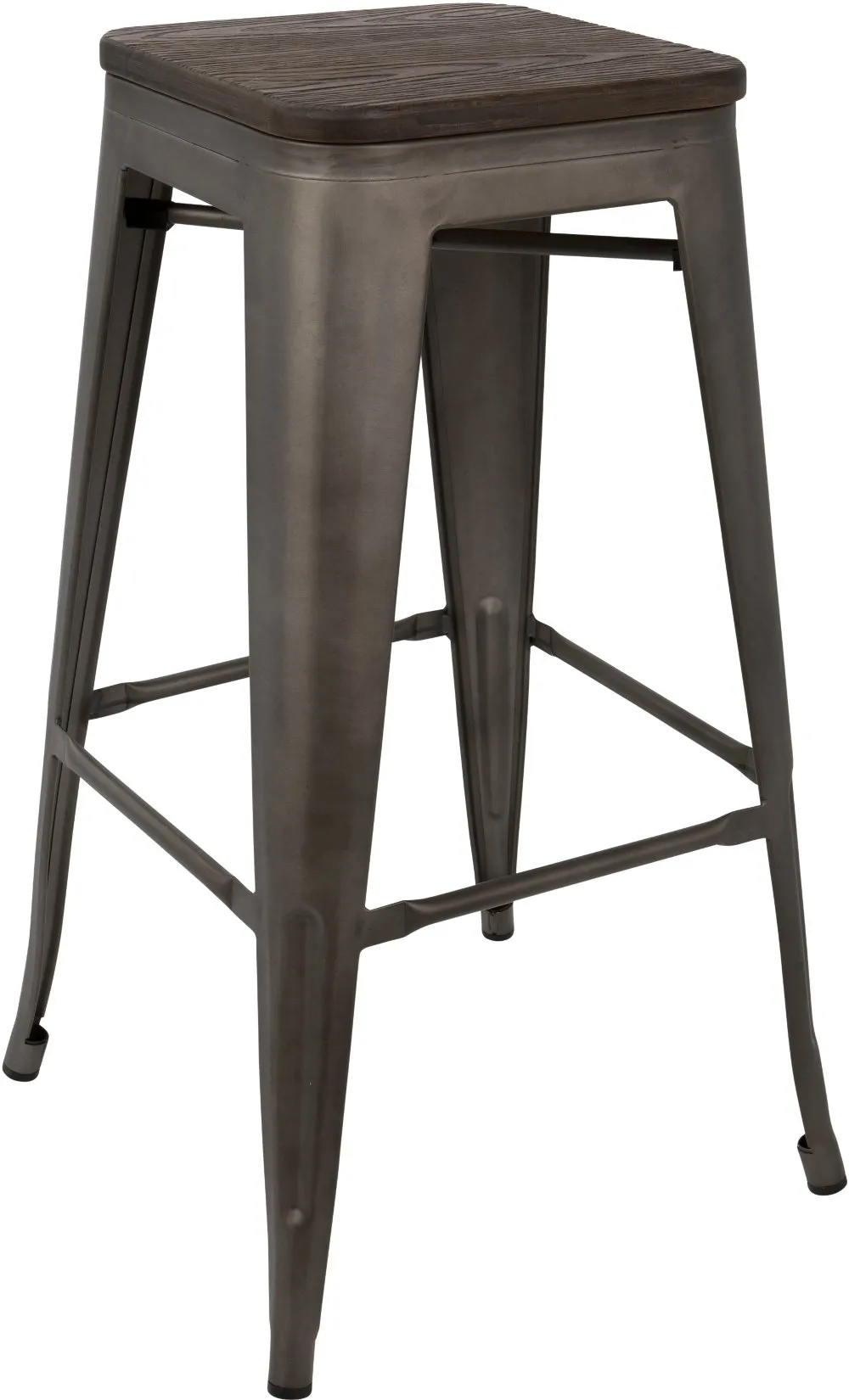 Oregon Espresso Metal Stackable Bar Stool, Set of 2