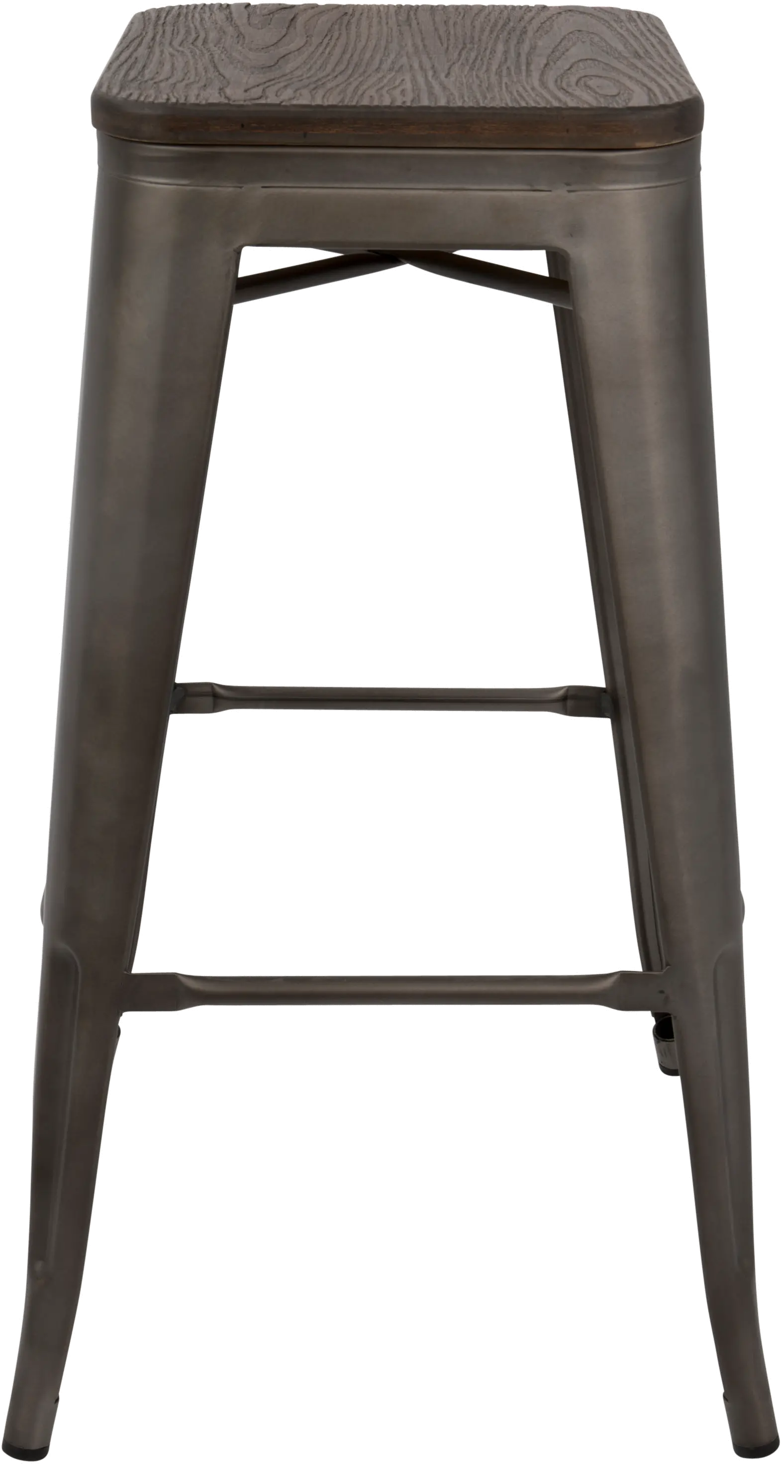 Oregon Espresso Metal Stackable Bar Stool, Set of 2