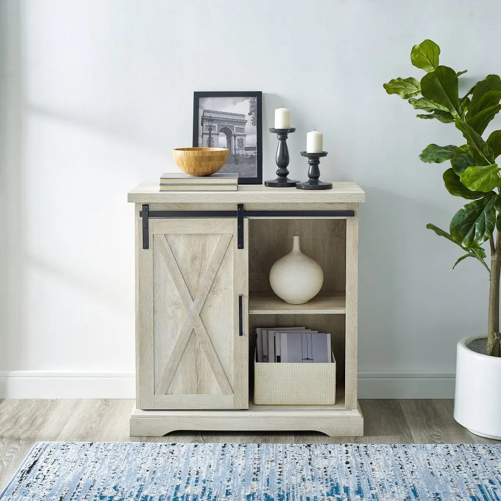 Carolina White Oak Farmhouse Buffet Cabinet - Walker Edison