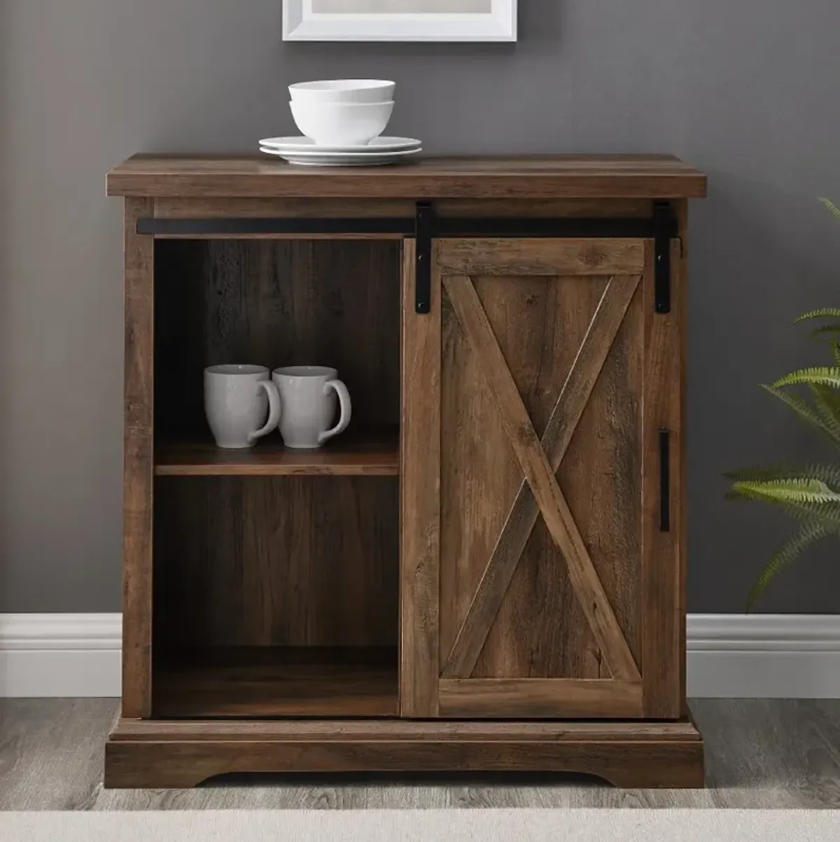 Carolina Rustic Oak Farmhouse Buffet Cabinet - Walker Edison