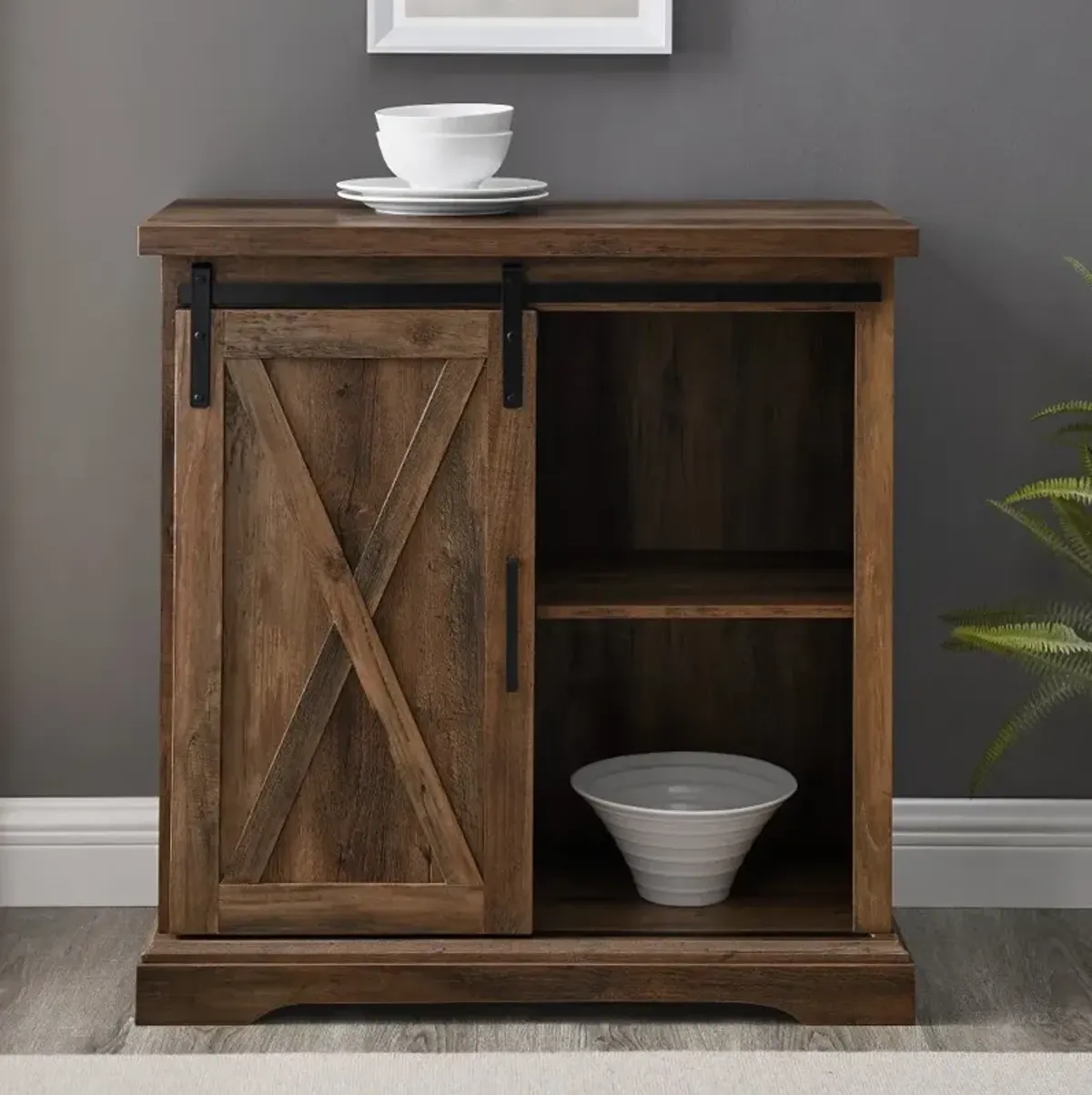 Carolina Rustic Oak Farmhouse Buffet Cabinet - Walker Edison