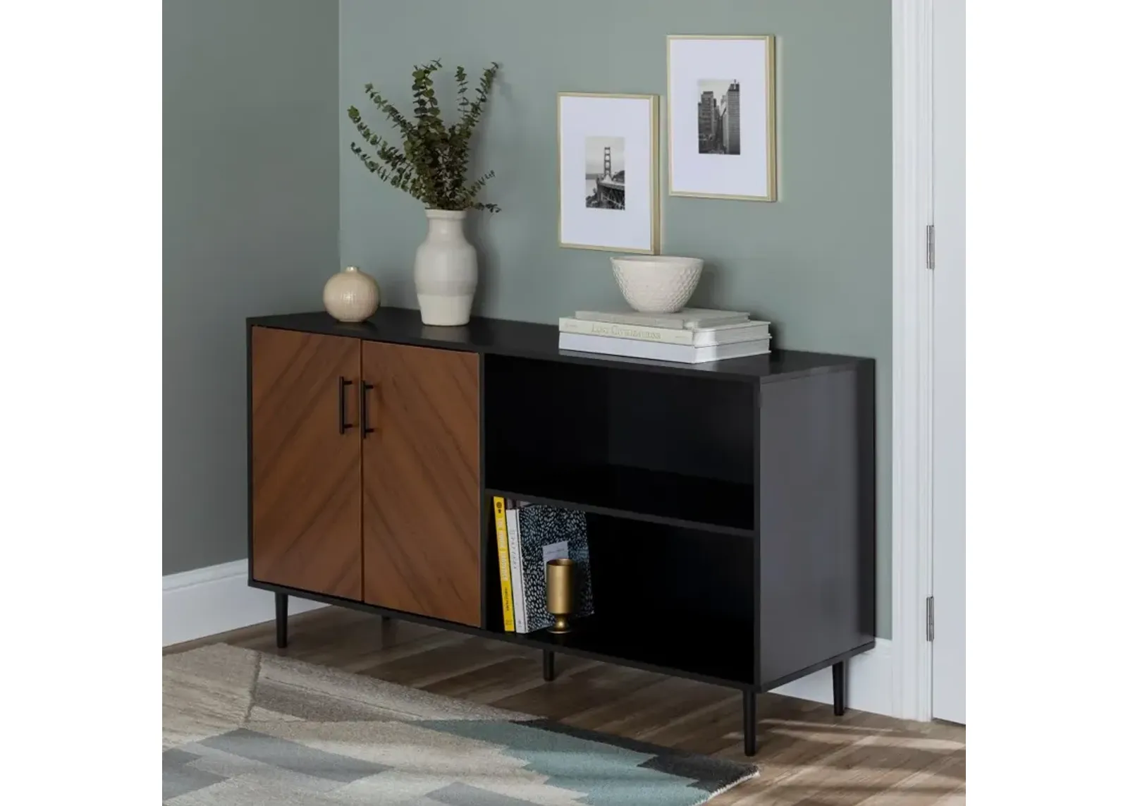 Modern black 58 inch TV Stand - Walker Edison