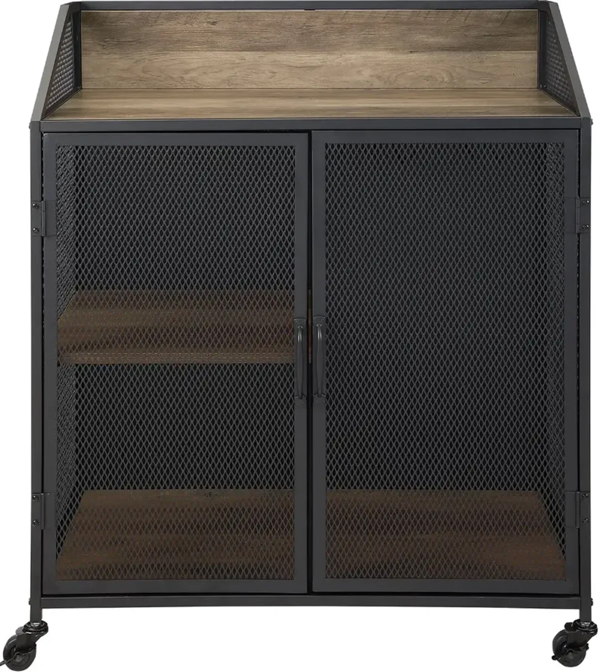 Avery Rustic Oak 33 Inch Bar Cabinet - Walker Edison