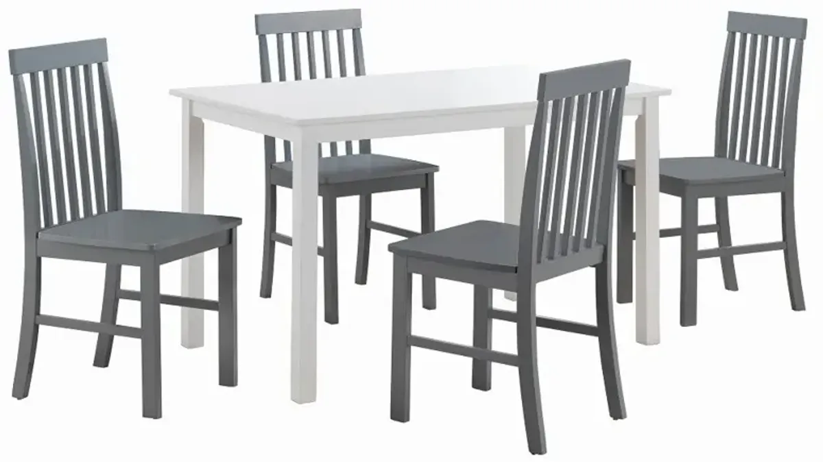 Modern White and Gray 5 Piece Dining Room Set - Walker Edison