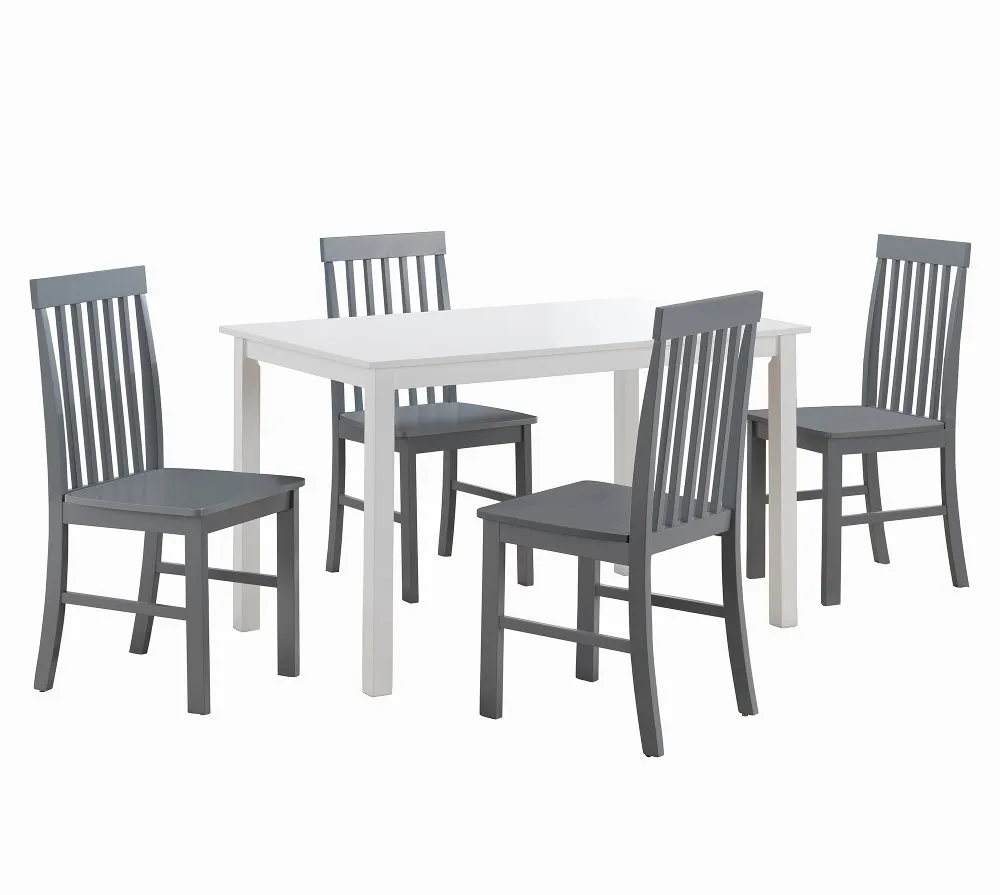 Modern White and Gray 5 Piece Dining Room Set - Walker Edison