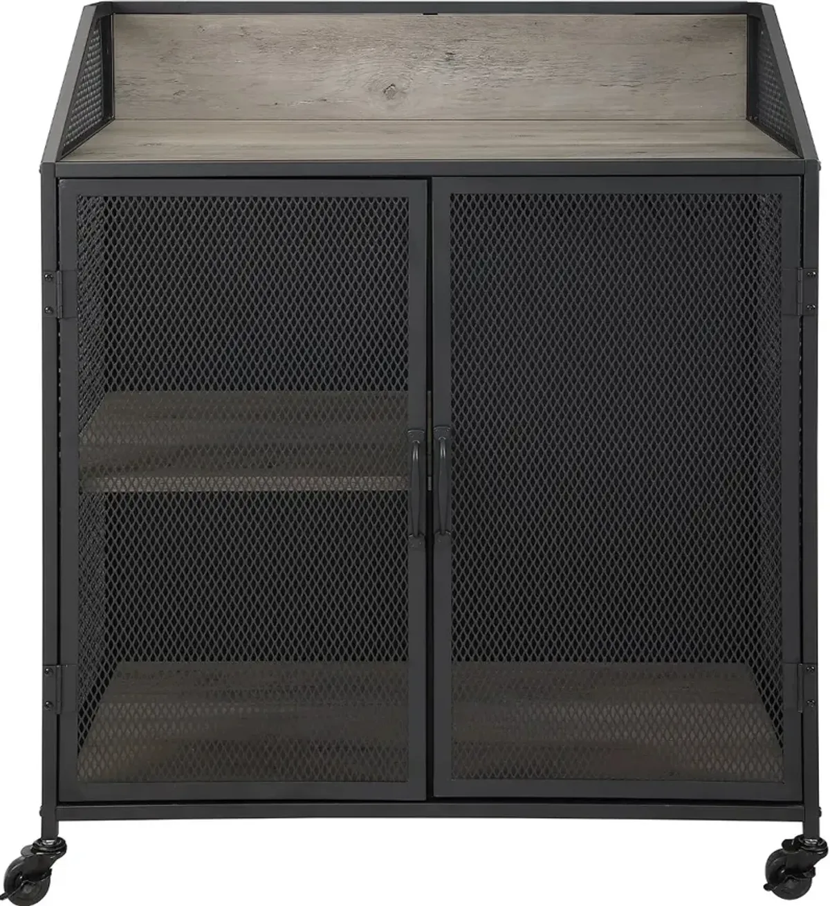 Avery Gray Wash 33 Inch Bar Cabinet - Walker Edison