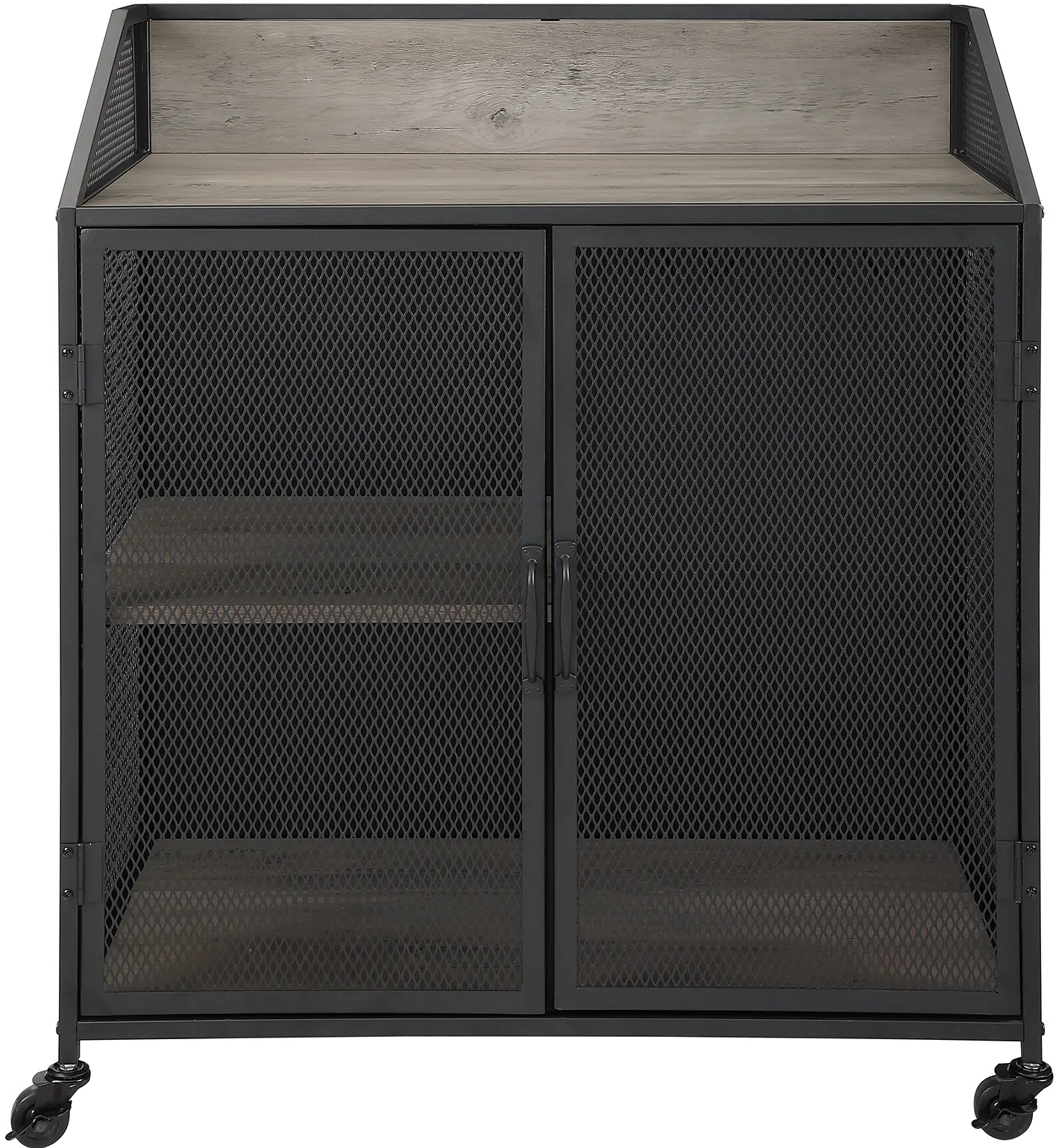 Avery Gray Wash 33 Inch Bar Cabinet - Walker Edison