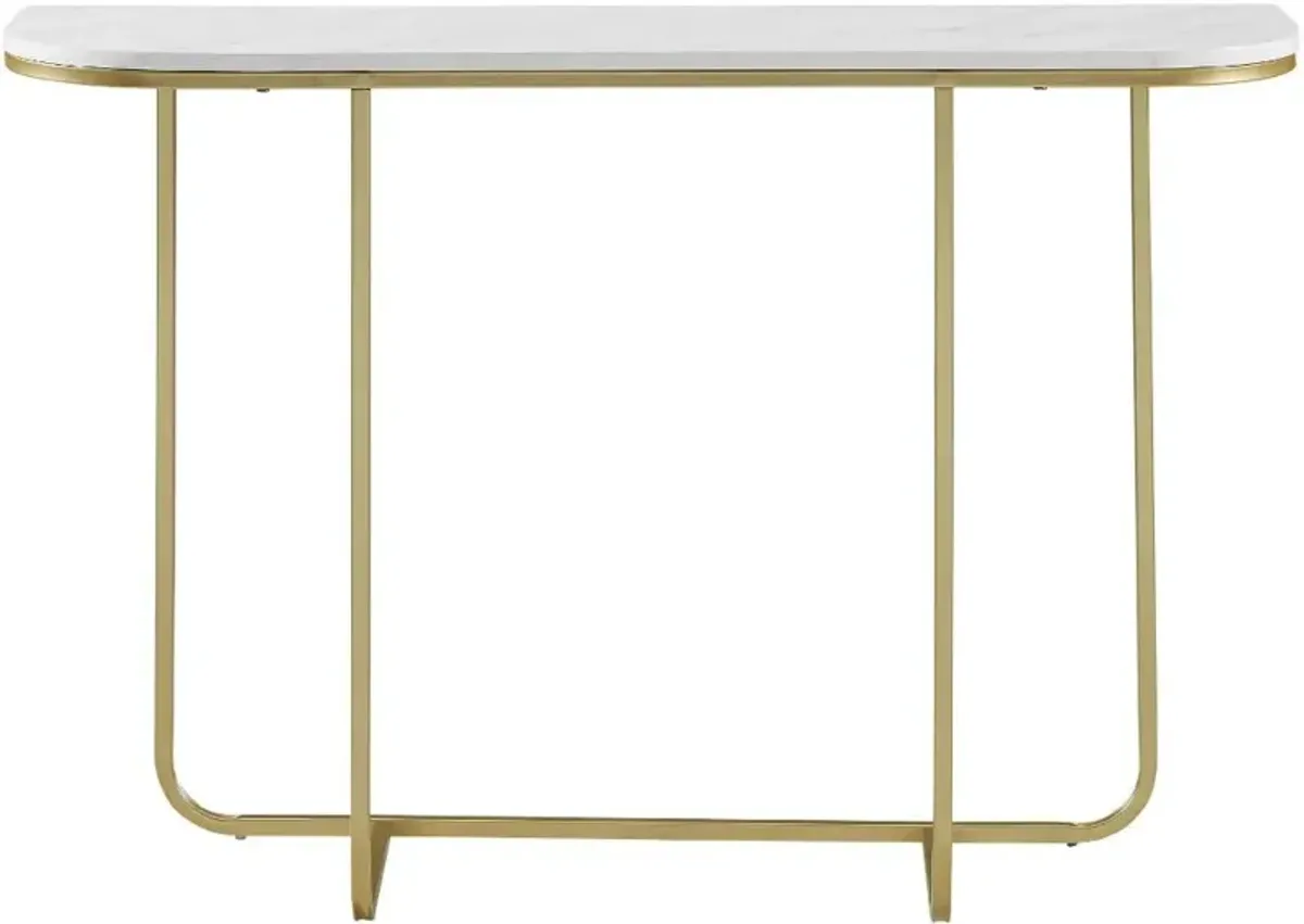 Marble and Gold Glam Entry Table - Harley - Walker Edison