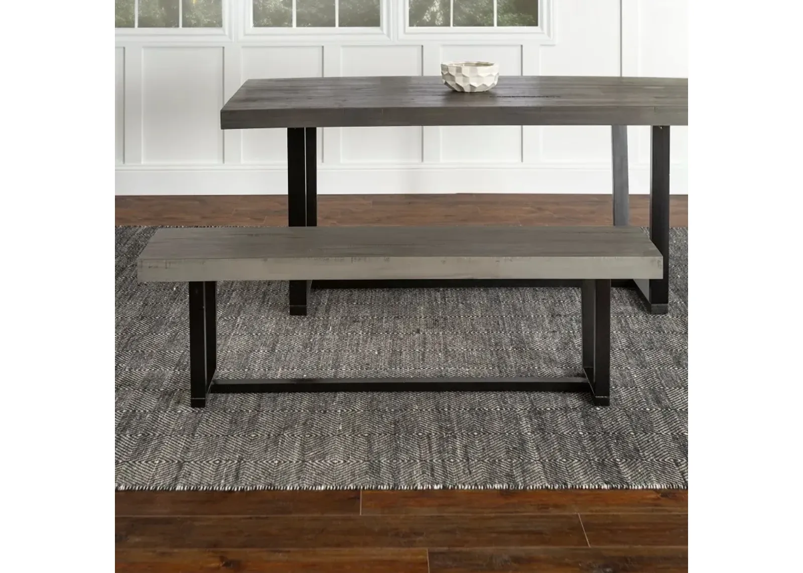 Argon Gray 60 Inch Dining Room Bench - Walker Edison