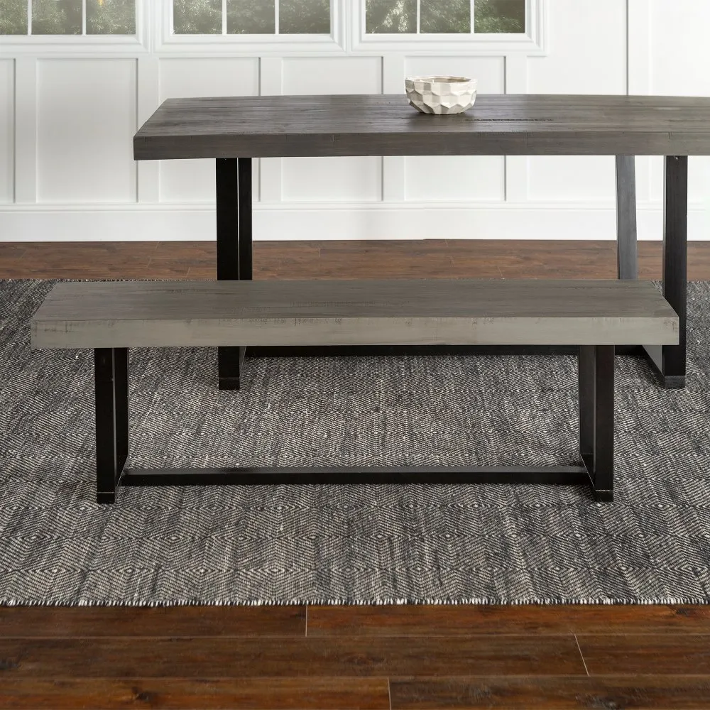 Argon Gray 60 Inch Dining Room Bench - Walker Edison