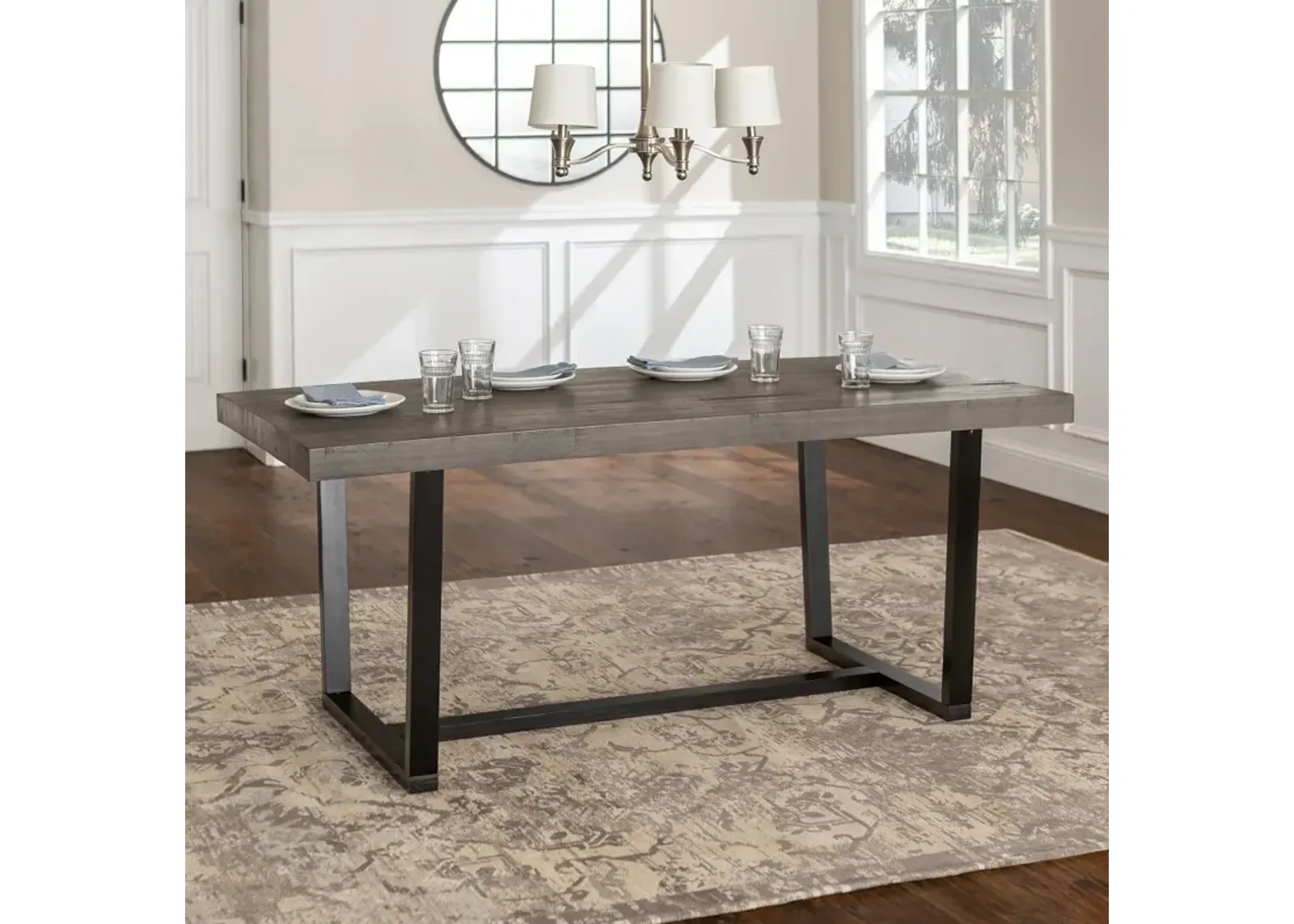 Argon Rustic Gray 72 Inch Dining Room Table - Walker Edison