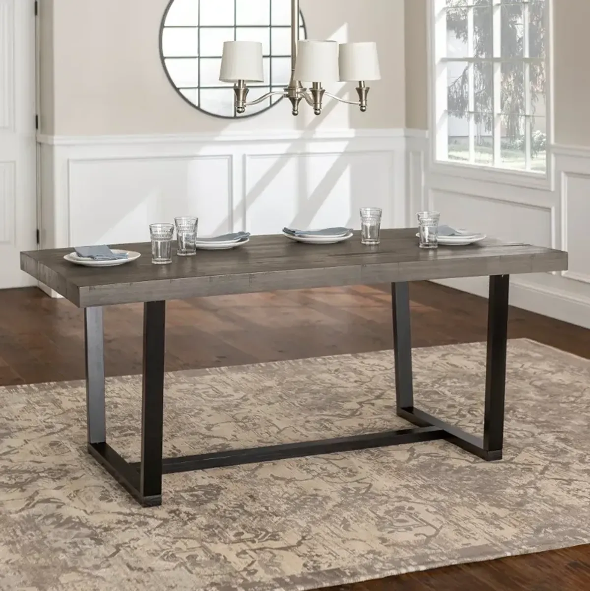 Argon Rustic Gray 72 Inch Dining Room Table - Walker Edison