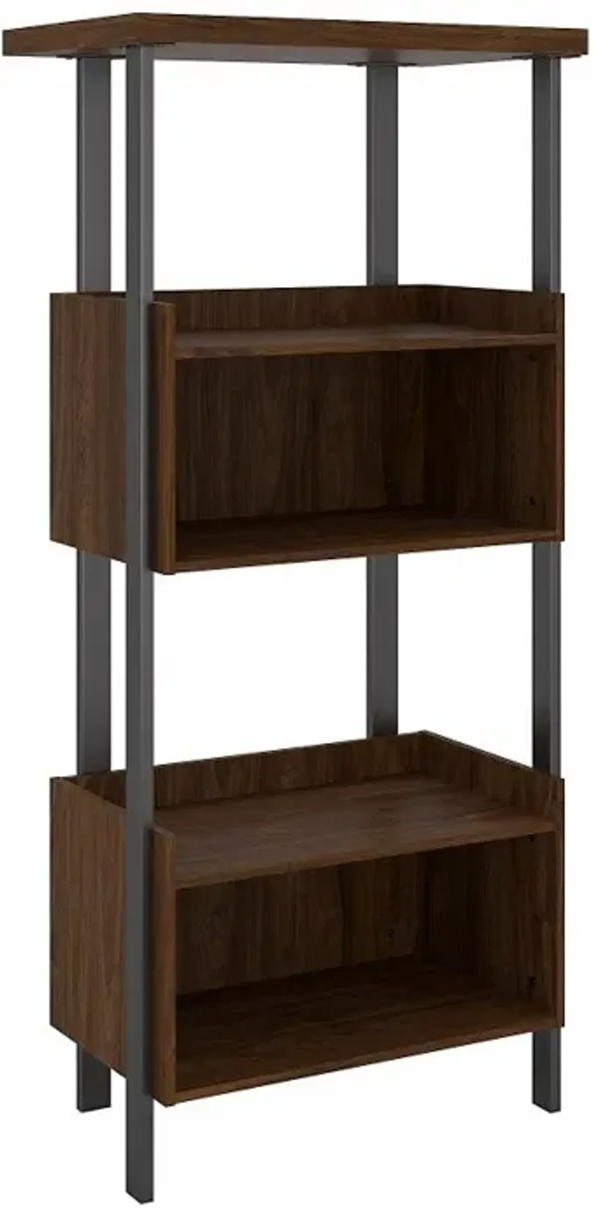 Modern Walnut 4 Shelf Bookcase - Architect