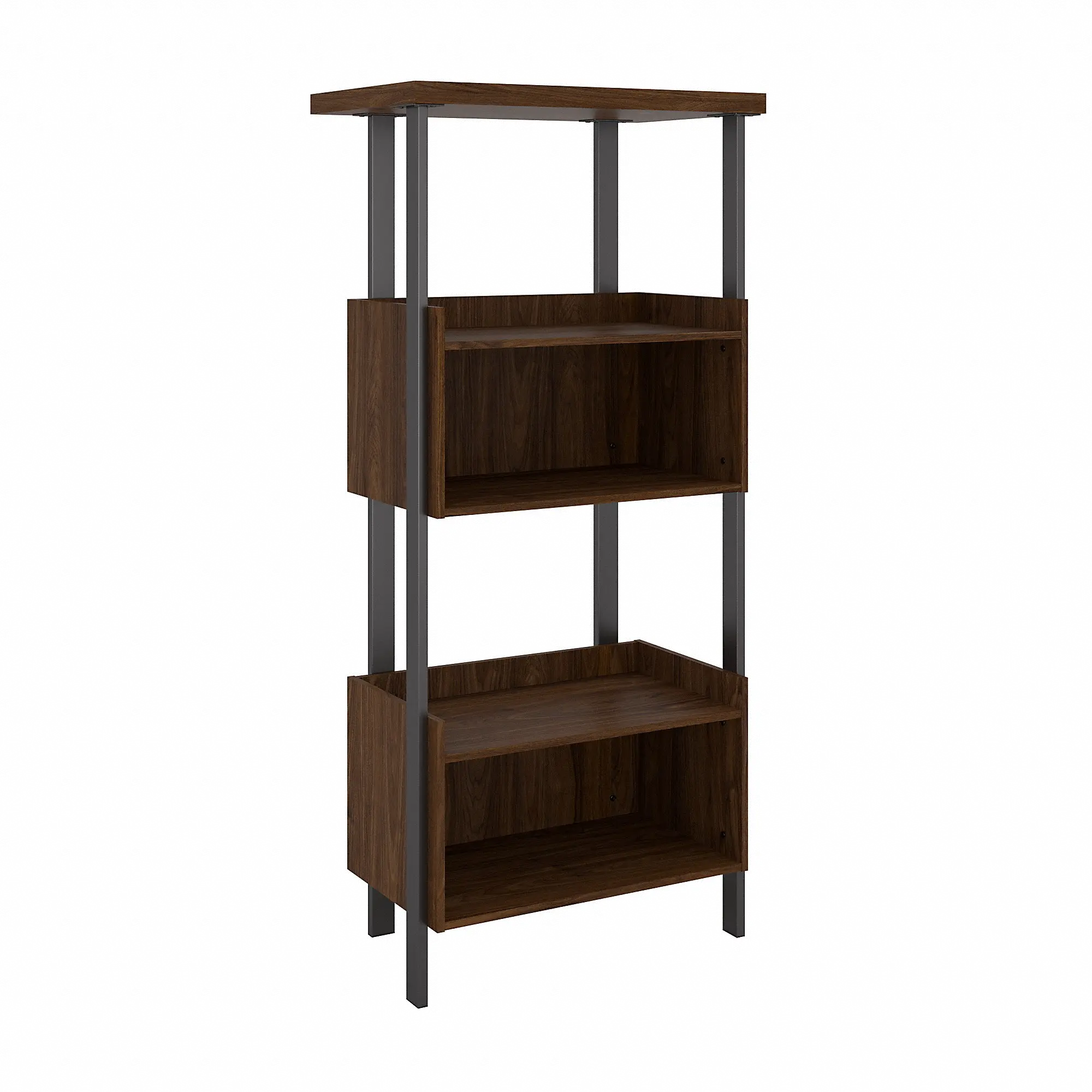Modern Walnut 4 Shelf Bookcase - Architect