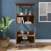 Modern Walnut 4 Shelf Bookcase - Architect
