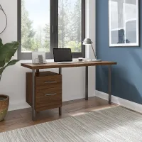 Modern Walnut 60 inch Writing Desk with Drawers - Architect